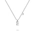 Solid 925 Sterling Silver Initial Crystal Personalised Alphabet Letter Necklace Silver